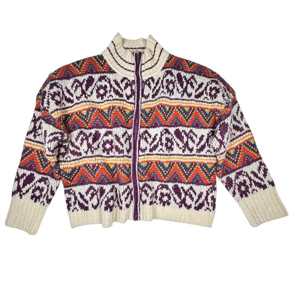 Sloan Rouge Southwestern Full Zip Cardigan Sz.XL Multi Knit Fair Isle Nordic - Picture 9 of 10